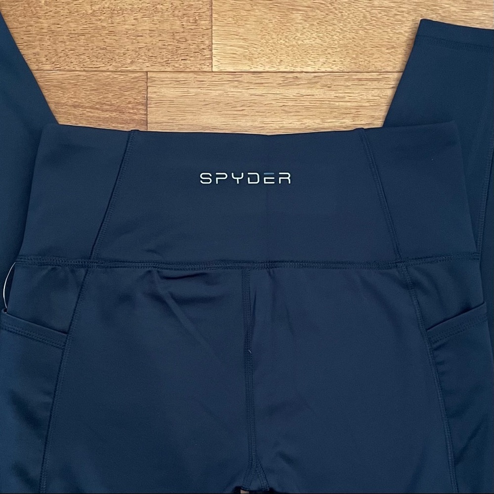 NWT NAVY BLUE Spyder Active Tech Fleece Leggings